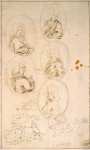 La Fage Raymond Sheet Showing Self-Portraits - Hermitage